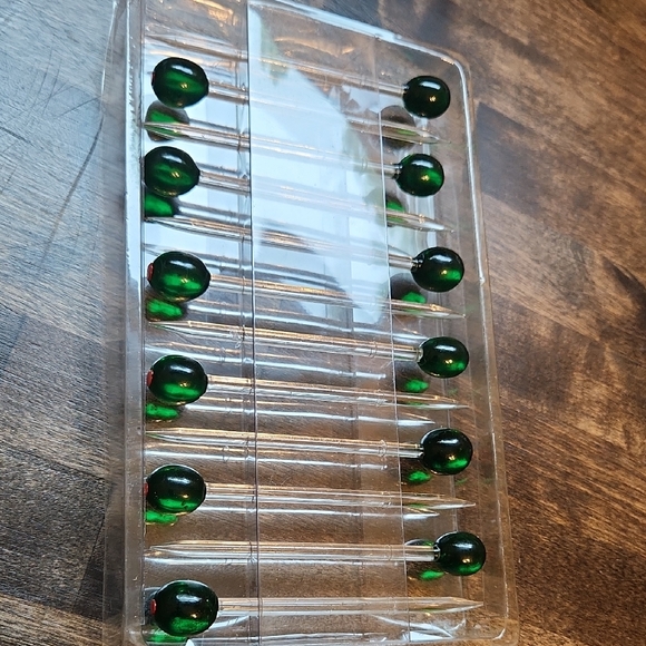 Glass Olive Picks - Set Of 12 - Picture 1 of 3